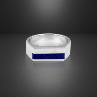 925 Sterling Silver Lapis Lazuli Signet Men's Ring