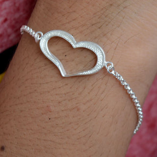 925 Sterling Silver Heart Rakhi For Siblings